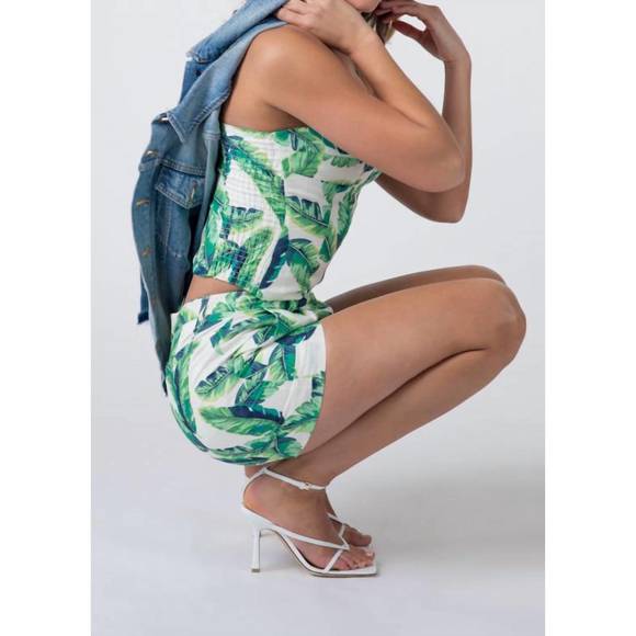 NEW AMANDA UPRICHARD the beverly set in banana leaf print - Picture 2 of 3